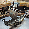 Restoration of model viking boat