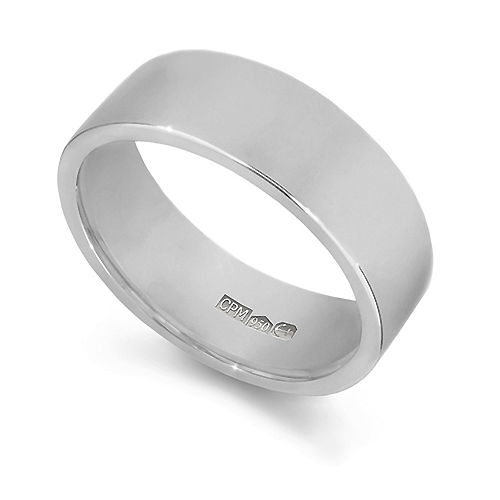 Platinum 950 flat wedding ring