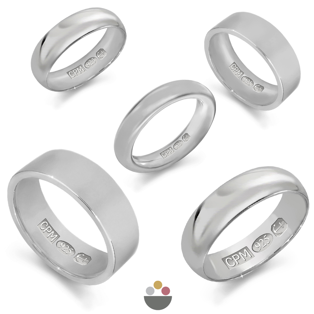 Sterling silver 925 wedding rings and bands