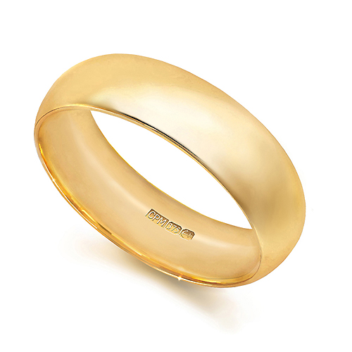 9ct Yellow gold 375 court wedding ring